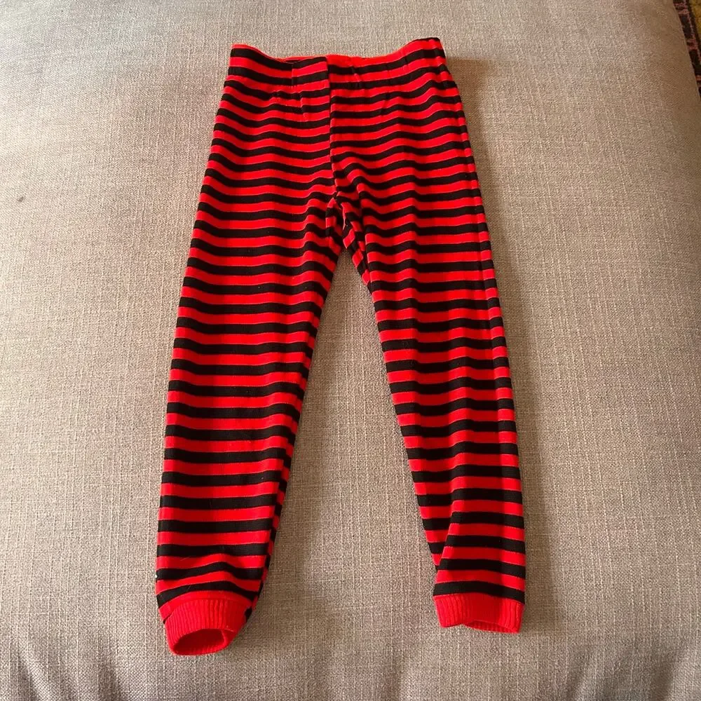 Vintage Red & Black Striped Skunk Pajama Set Kids Size 6